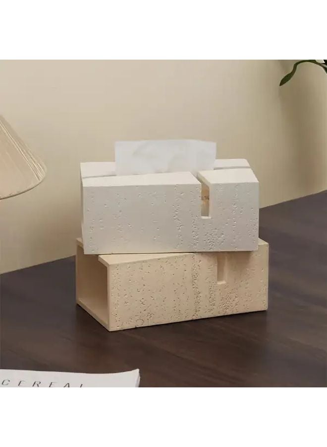 Apricot Geometric Tissue Box Holder Modern Bathroom Kitchen Storage Organizer - Image 2